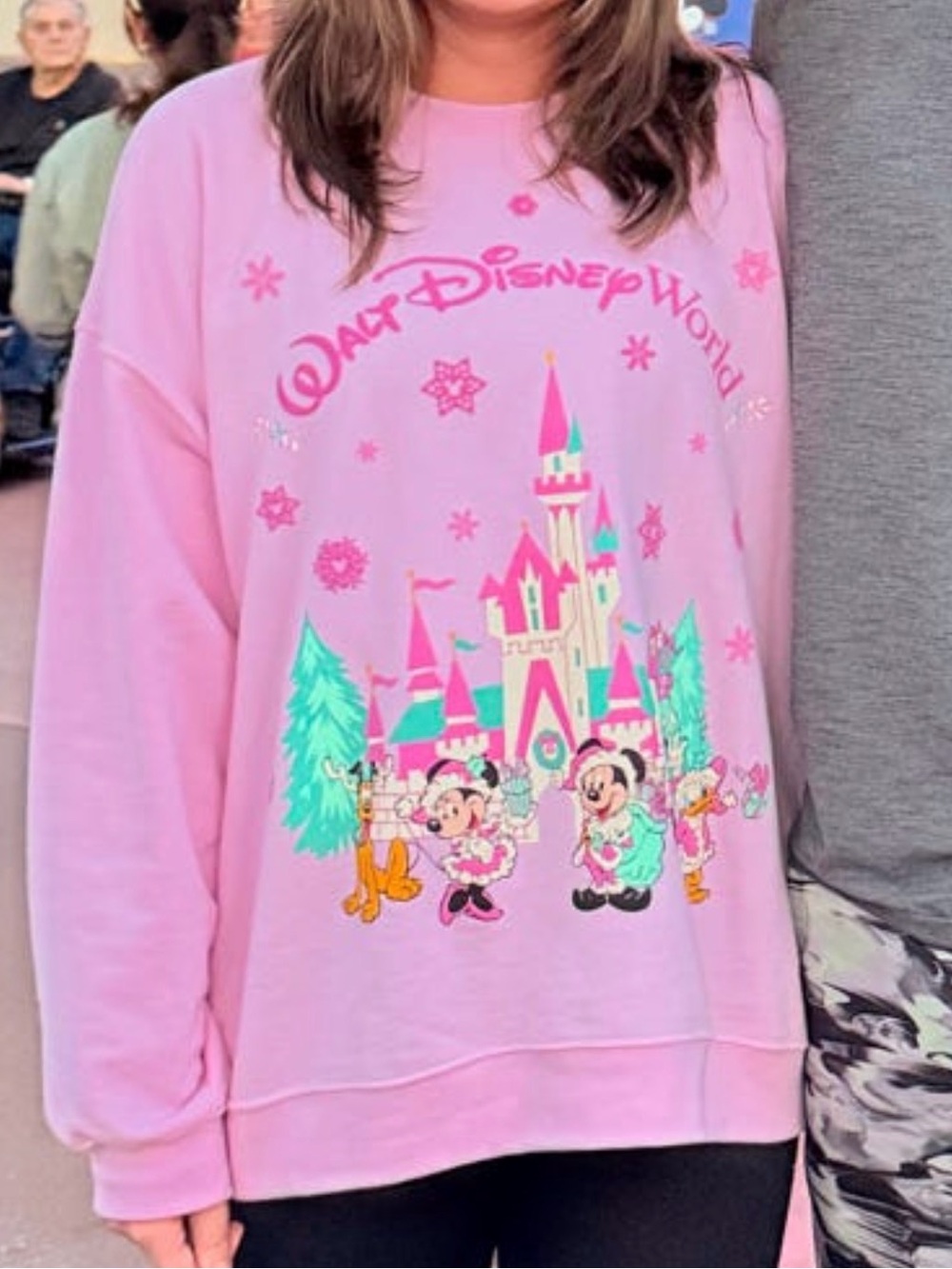 Disney Pink Castle & Characters Crewneck Sweatshirt